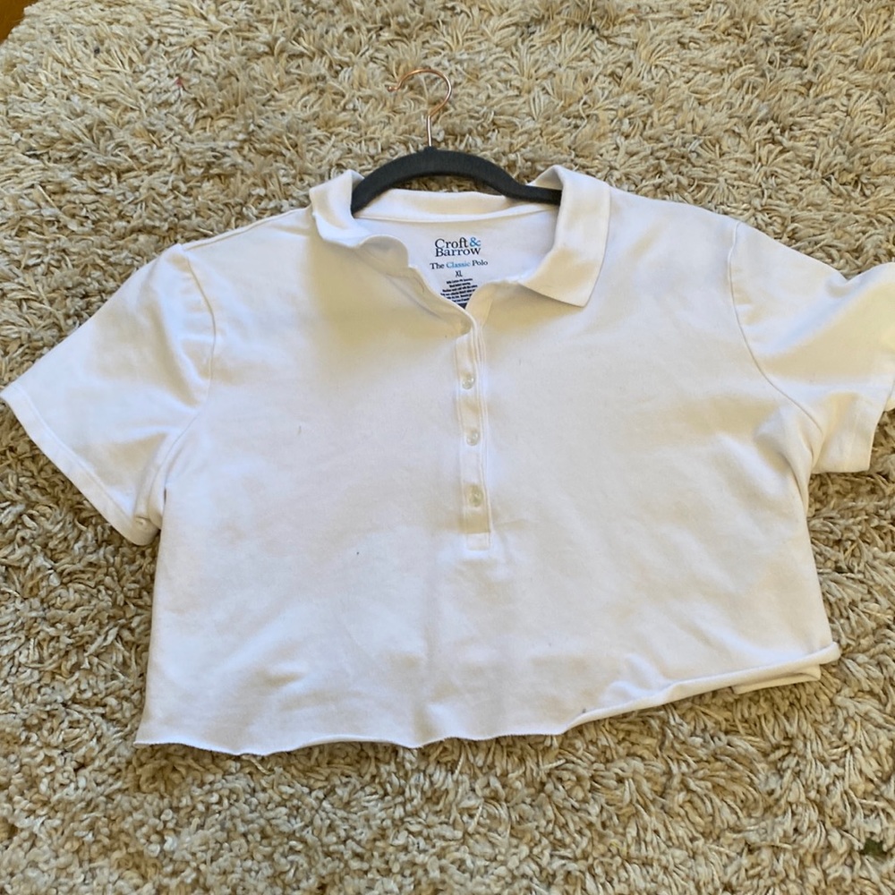 cropped button up polo